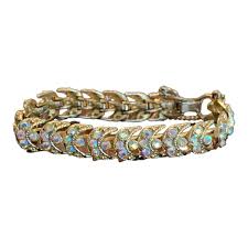 Weiss Crescent Moon Shaped AB Rhinestones Bracelet, 7” Long When Opened | eBay