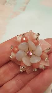 Buy Pink Crystal Brooch, 1950s Vintage, Pretty Pink Beaded ...