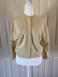 vintage cardigan sweater womens 50s Bima Knits Beaded ...