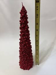 One Sigrid Olsen Home Metallic Glittery Red Cone Tree Candle Christmas 11.5” | eBay
