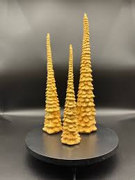 Gold Evergreen Trees (set of 3) - Etsy