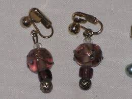 Lot Of 8 Earrings Gold Plated Clip On Rhinestones Beaded ...