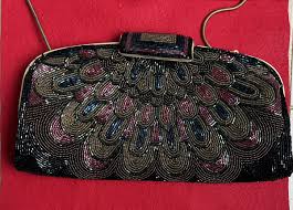 Vintage Midcentury 50s Black& Multicolor Beaded Purse Clutch.retro Purse | eBay