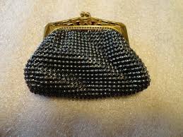 Vintage Gold Metal Mesh Black Metal Coin Purse with WHITING & DAVIS #2962 | eBay Australia