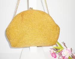 Gold Bead Evening Bag by Walborg, Vintage Gold Bead Clutch, Cocktail Purse, Special Occasion Purse EB-0092 - Etsy UK