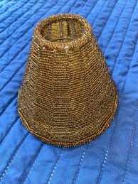 5 inch brown beaded mini lamp shade beautiful | eBay