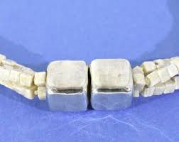 Vintage 3-strand Marble and Sterling Silver Necklace With Magnetic Closure, Free Shipping - Etsy