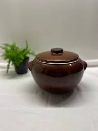Vintage Brown Bean Pot With Lid and 4 Bowls “made in USA” Used - Etsy