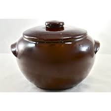 Rustic Farmhouse Stoneware Lidded Bowl | Chairish