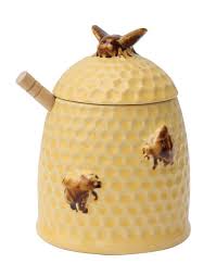 Creative Co-Op Golden Stoneware Honey Jar With Wood Dipper, Yellow - Walmart.com