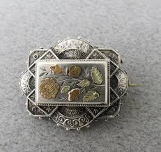 Victorian Mourning Hair Brooch Pendant Sterling Silver British ...