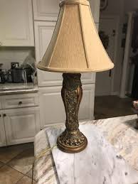 Vintage Tall Gold Gilt 3 Sided Lion Head Table Lamp 27 ...