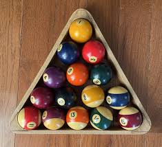 Vintage Pool Table Balls 2-1/4" Complete Set of 16 Billiard ...
