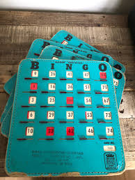 1 Vintage BINGO Card Retro Game 40/50's Movie Prop Aqua Blue Vintage Decor *this Price is for ONE Bingo Card* - Etsy Canada