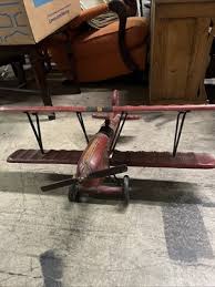 Vintage 1940s Wooden 30 Inch Red Bi-Plane Toy / Decoration ￼ | eBay