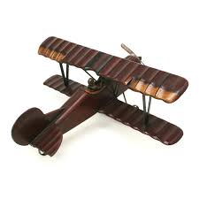 30" Wood Carved Biplane Fighter Pilot Plane Airplane Steel Wheels Primitive | eBay
