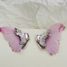Pink Butterfly Earrings for Women Large Butterfly Wing ...