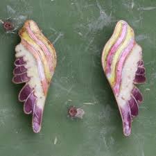 Vintage Thousand Flowers Cream and Eggplant Birds Wing ...