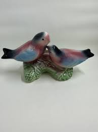 Vintage Blue & Pink Lovebirds Planter | eBay