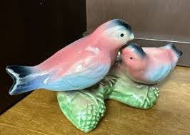 Pink Blue Love Birds Planter Ceramic Pottery 4" Tall 8" Wide ...