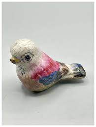 Older Vintage Bird Figurine Colorful Hand Painted Small Bird ...