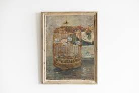 Bird Cage Painting - Etsy