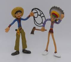 1970's Rubber Cowboy and Native Indian Bendy Figurines - Etsy