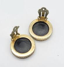 Vtg Clip Earrings WHITING & DAVIS Intaglio Cameo Glass or Lava Fashion Jewelry | eBay
