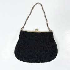vintage Walborg black beaded Evening Chain Bag handbag purse Hong Kong | eBay