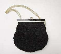 Vintage Beaded Purse, Black Purse With Strap, Antique Handbag Gatsby Style, Evening or Formal Small Purse - Etsy