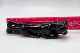 Vintage Black Cat Panther Redware Ceramic Figurine MCM Japan | eBay