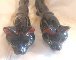 Vintage Japan Cat/ Panther Shakers With Rhinestone Eyes - Etsy