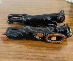 Unique Vintage Black Cats Figurines Salt and Pepper Set. Rhinestone Eyes. Made in Japan - Etsy