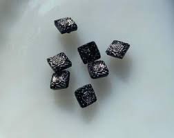 Vintage Czech Glass Buttons -- 7/8" Black Faux Thread Flowers (6) - Etsy