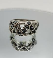 Lia Sophia Marcasite COCKTAIL Ring Size 6 Silver Tone ...