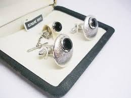 Cufflinks Tie Tack Set vintage Classic Dante Suit Accessory ...