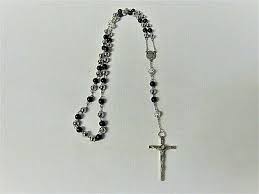 Unique Catholic Rosary~Crucifix Signed Italy/Medal/Black ...