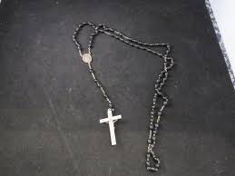 Vintage Catholic Rosary Black Beads - Etsy