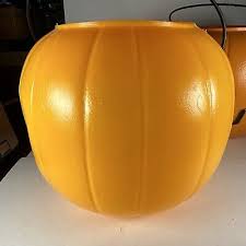 Two 8" Jack O Lantern Blow Mold Pumpkin Trick or Treat Candy ...