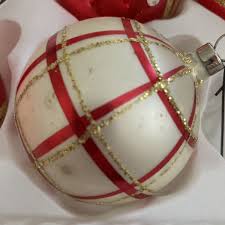 Vintage Ornaments 6 Kurt Adler Czechoslovakia Red Dots Gold ...