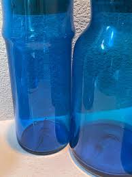 Blenko set of 4 large aquamarine blue canisters | eBay