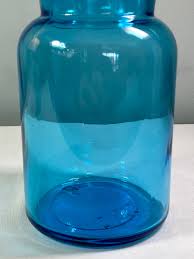 Vintage Belgium Apothocary Jar - Bubble Lid - Blue - 9" Tall ...