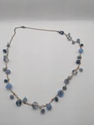 Artisan Made Blue Glass Beaded Necklace 28" | eBay