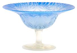 Sold at Auction: Louis C. Tiffany Furnaces, Inc. Blue Pastel Favrile Glass Low Compote