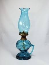 Blue Oil Lamp Chimney In Collectible Oil Lamps | eBay