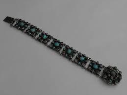 Antique Austro Hungarian Turquoise & Garnet Bracelet 800 Silver – Cydney's Antiques