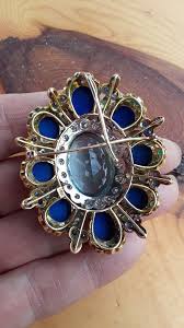 14k Gold Diamond Aquamarine Emerald Blue Sapphire Lapis Lazuli Brooch Pendant Exclusive Exceptional One of A Kind 46 Grams - Etsy