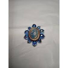 JOAN RIVERS Large Oval Dragon's Breath Stone with Aurora Blue Beading | eBay