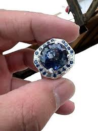 5.0 Carat Natural London Blue Topaz Gemstone 14k White Gold ...
