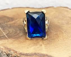 Handmade Ottoman Sapphire Topaz Ring: 925 Sterling Silver, CZ Stone - Etsy